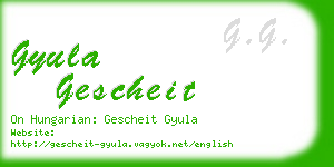 gyula gescheit business card